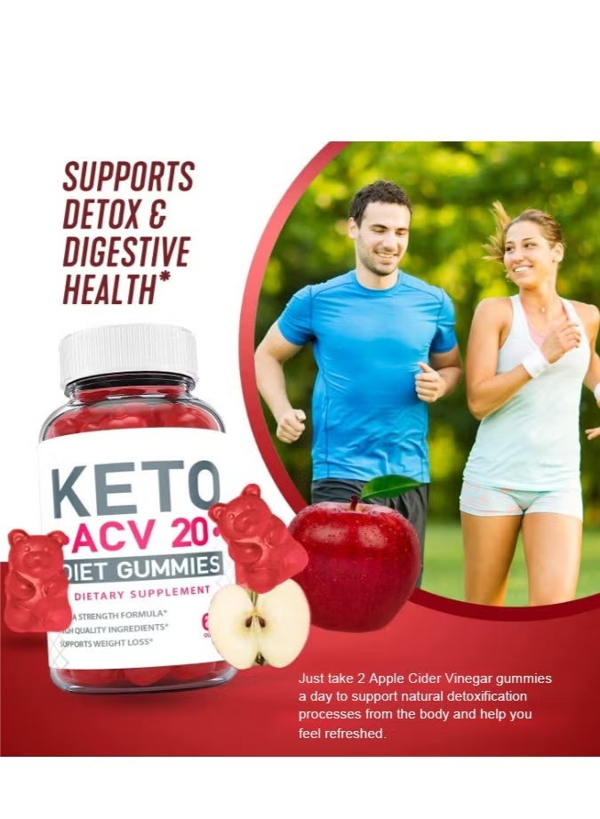KETO Slim Detox Weight Loss Apple Cider Fit Keto Acv 20 Diet Gummies Dietary Supplement 60 Gummies - Image 2